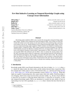 Few-Shot Inductive Learning on Temporal Knowledge Graphs using
  Concept-Aware Information