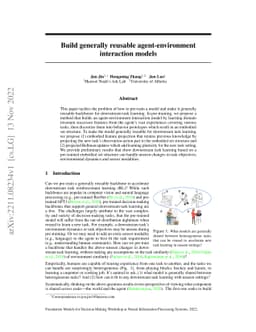 Build generally reusable agent-environment interaction models