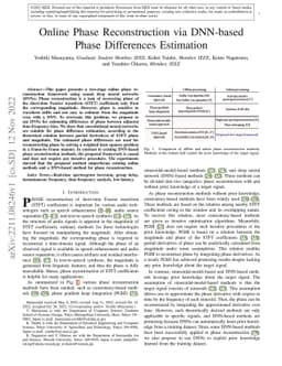 Online Phase Reconstruction via DNN-based Phase Differences Estimation