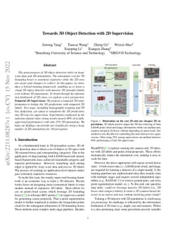 Towards 3D Object Detection with 2D Supervision