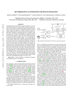Reverberation as Supervision for Speech Separation