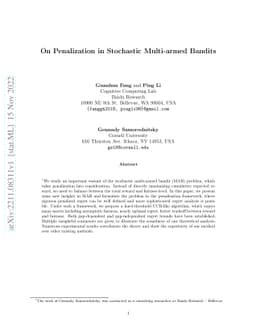On Penalization in Stochastic Multi-armed Bandits