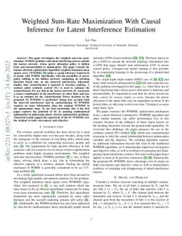 Weighted Sum-Rate Maximization With Causal Inference for Latent
  Interference Estimation