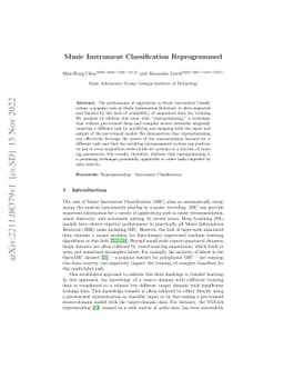 Music Instrument Classification Reprogrammed