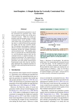 AutoTemplate: A Simple Recipe for Lexically Constrained Text Generation