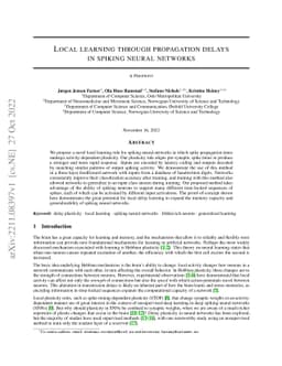 Local learning through propagation delays in spiking neural networks