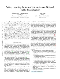 Active Learning Framework to Automate NetworkTraffic Classification