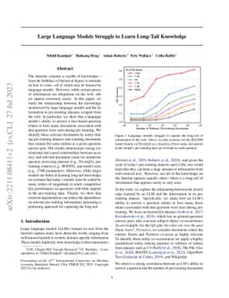 Large Language Models Struggle to Learn Long-Tail Knowledge