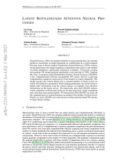 Latent Bottlenecked Attentive Neural Processes