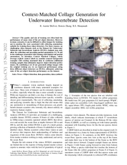 Context-Matched Collage Generation for Underwater Invertebrate Detection