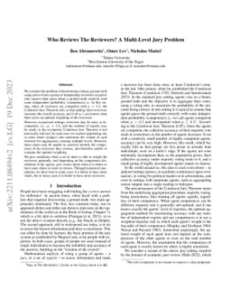 Who Reviews The Reviewers? A Multi-Level Jury Problem