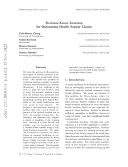 Decision-Aware Learning for Optimizing Health Supply Chains