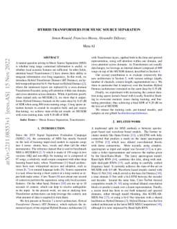Hybrid Transformers for Music Source Separation