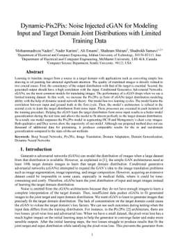 Dynamic-Pix2Pix: Noise Injected cGAN for Modeling Input and Target
  Domain Joint Distributions with Limited Training Data