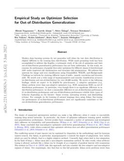 Empirical Study on Optimizer Selection for Out-of-Distribution
  Generalization