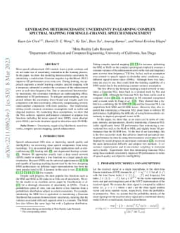 Leveraging Heteroscedastic Uncertainty in Learning Complex Spectral
  Mapping for Single-channel Speech Enhancement