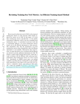 Revisiting Training-free NAS Metrics: An Efficient Training-based Method