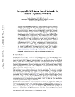 Interpretable Self-Aware Neural Networks for Robust Trajectory
  Prediction