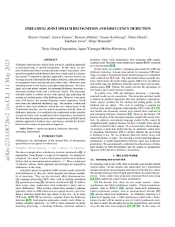 Streaming Joint Speech Recognition and Disfluency Detection