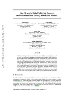 Can Strategic Data Collection Improve the Performance of Poverty
  Prediction Models?
