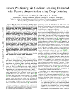 Indoor Positioning via Gradient Boosting Enhanced with Feature
  Augmentation using Deep Learning