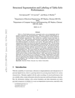 Structural Segmentation and Labeling of Tabla Solo Performances