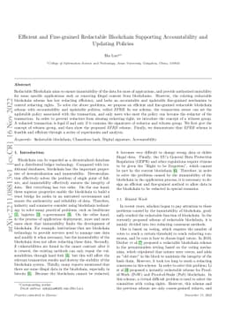 Efficient and Fine-grained Redactable Blockchain Supporting
  Accountability and Updating Policies