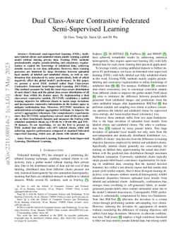 Dual Class-Aware Contrastive Federated Semi-Supervised Learning
