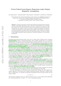 Vector-Valued Least-Squares Regression under Output Regularity
  Assumptions