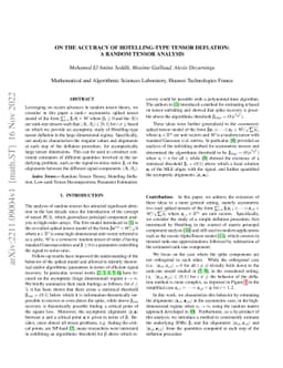 On the Accuracy of Hotelling-Type Tensor Deflation: A Random Tensor
  Analysis
