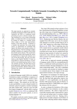Towards Computationally Verifiable Semantic Grounding for Language
  Models