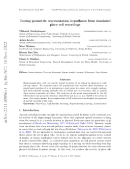 Testing geometric representation hypotheses from simulated place cell
  recordings