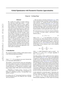 Global Optimization with Parametric Function Approximation