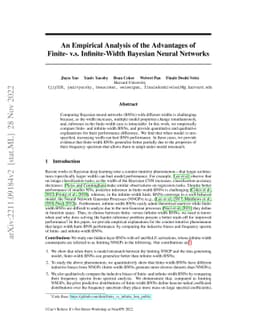 An Empirical Analysis of the Advantages of Finite- v.s. Infinite-Width
  Bayesian Neural Networks