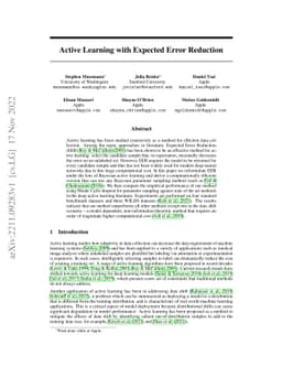 Active Learning with Expected Error Reduction