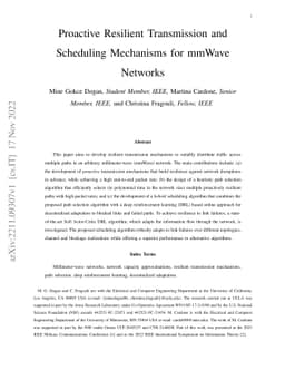 Proactive Resilient Transmission and Scheduling Mechanisms for mmWave
  Networks