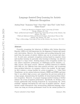 Language-Assisted Deep Learning for Autistic Behaviors Recognition