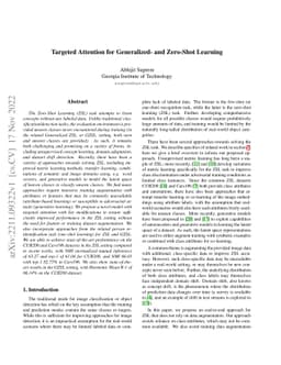 Targeted Attention for Generalized- and Zero-Shot Learning