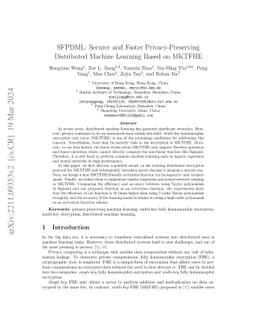 SFPDML: Securer and Faster Privacy-Preserving Distributed Machine
  Learning based on MKTFHE