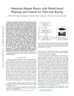 Outracing Human Racers with Model-based Planning and Control for
  Time-trial Racing