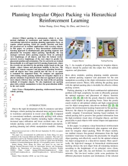 Planning Irregular Object Packing via Hierarchical Reinforcement
  Learning