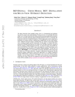 BEVDistill: Cross-Modal BEV Distillation for Multi-View 3D Object
  Detection