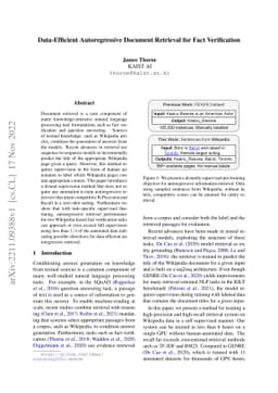 Data-Efficient Autoregressive Document Retrieval for Fact Verification