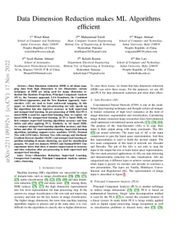 Data Dimension Reduction makes ML Algorithms efficient