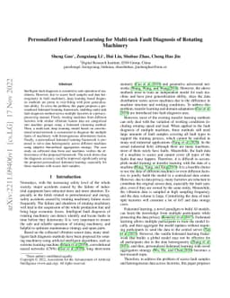 Personalized Federated Learning for Multi-task Fault Diagnosis of
  Rotating Machinery