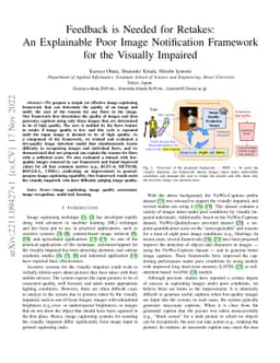 Feedback is Needed for Retakes: An Explainable Poor Image Notification
  Framework for the Visually Impaired