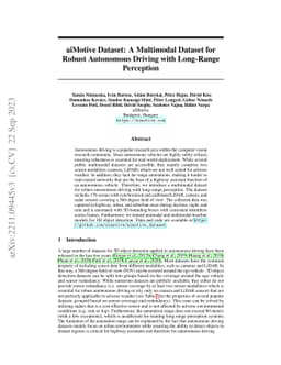 aiMotive Dataset: A Multimodal Dataset for Robust Autonomous Driving
  with Long-Range Perception