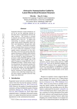Abstractive Summarization Guided by Latent Hierarchical Document
  Structure