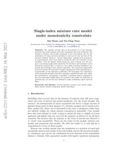 Single-index mixture cure model under monotonicity constraints