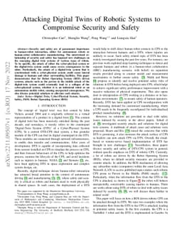 Attacking Digital Twins of Robotic Systems to Compromise Security and
  Safety